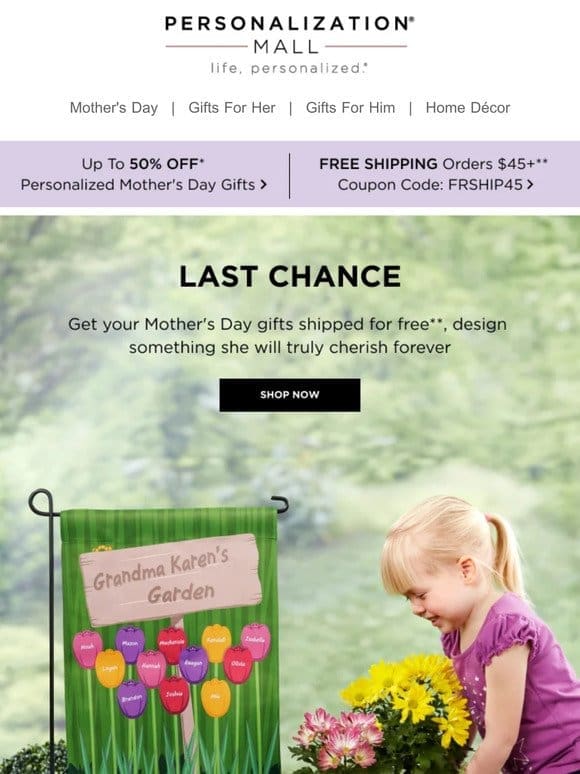 Final Mother’s Day Sale With Free Shipping