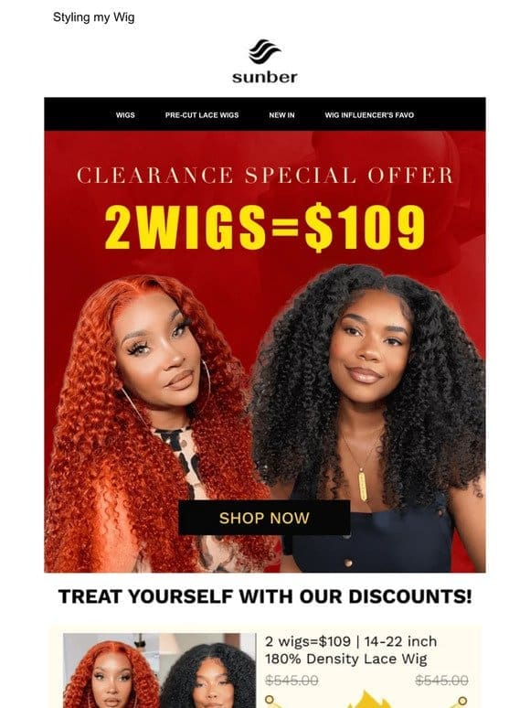 Final quantity! $109 get 2 lace wigs❤️