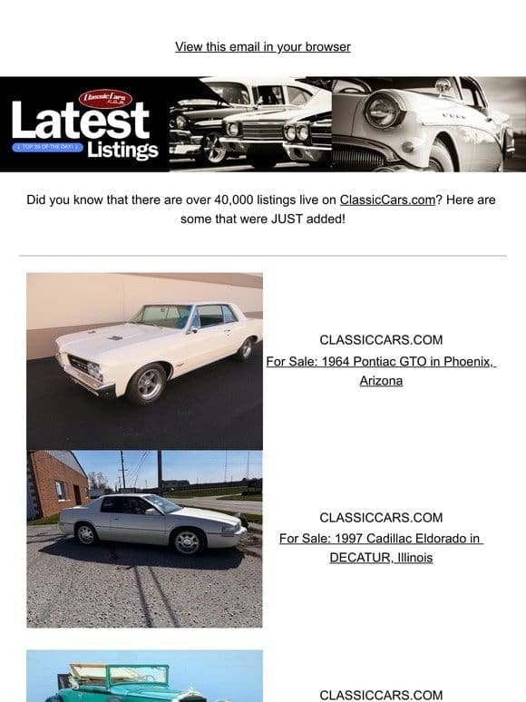 Find your forever car on ClassicCars.com!