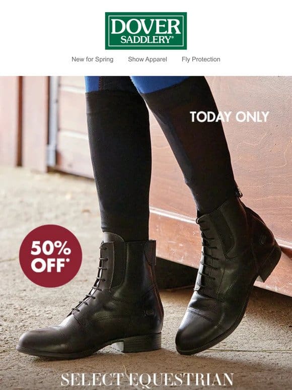 Flash Sale! 50% Off Select Footwear