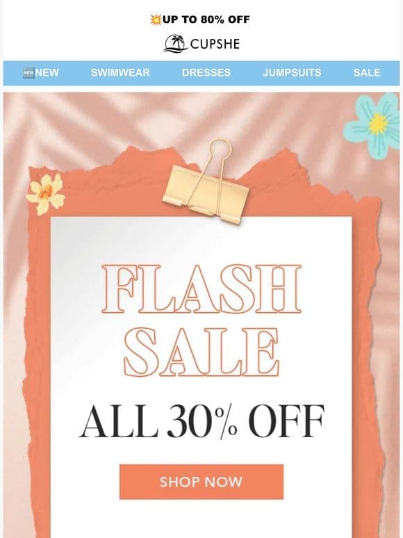 Flash Sale: All 30% OFF