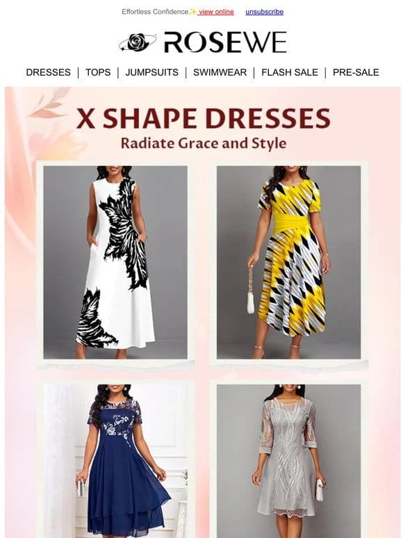 Flatter your curves with X Shape Dresses!  ✨