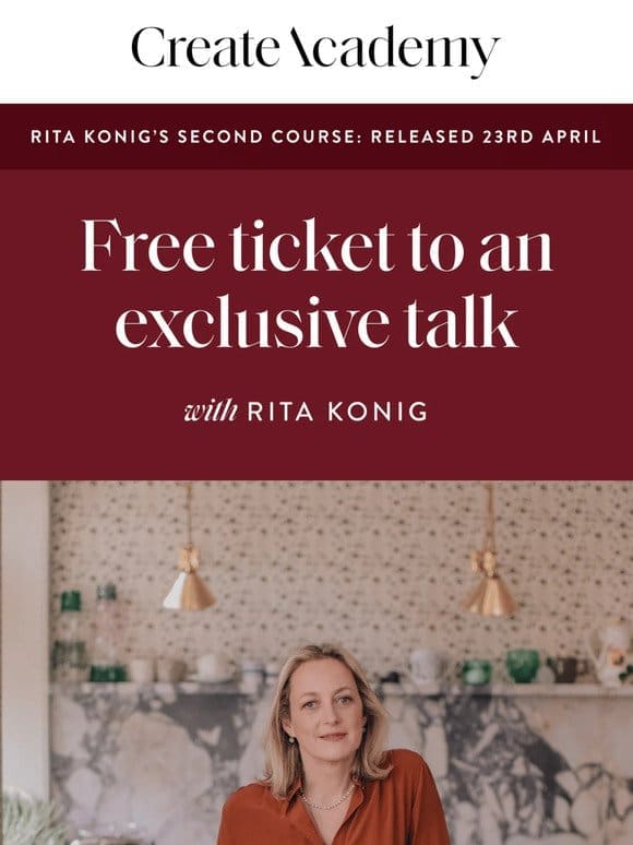 Free ticket to Rita’s talk