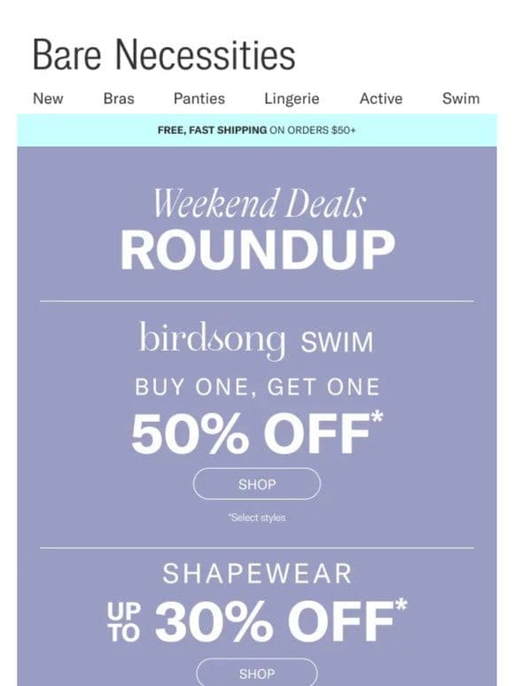 Friday Favorites: BOGO 50% Off Birdsong Swim， 7 for $35 Panties & More