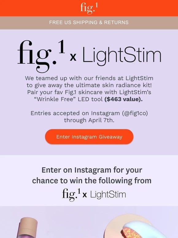 GIVEAWAY! Fig.1 Skincare x LightStim LED Tool ($463 value)