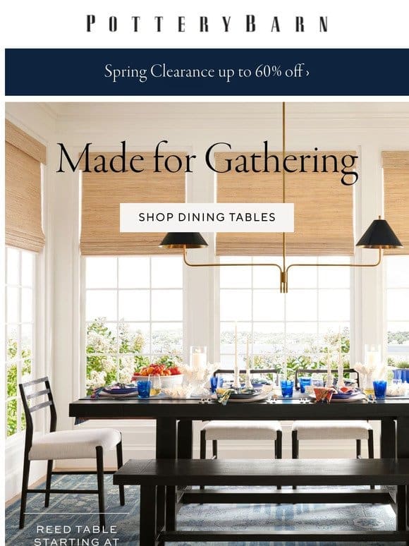 Get set for spring gatherings