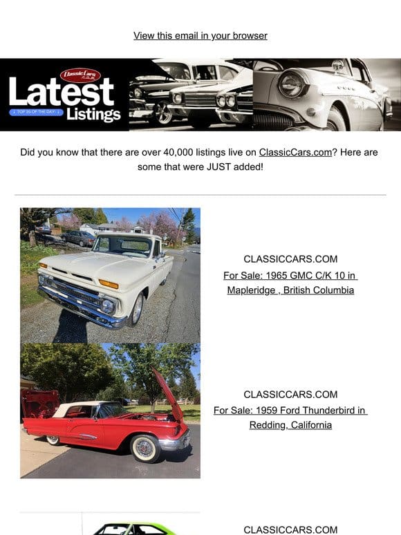 Get your dream car from ClassicCars.com