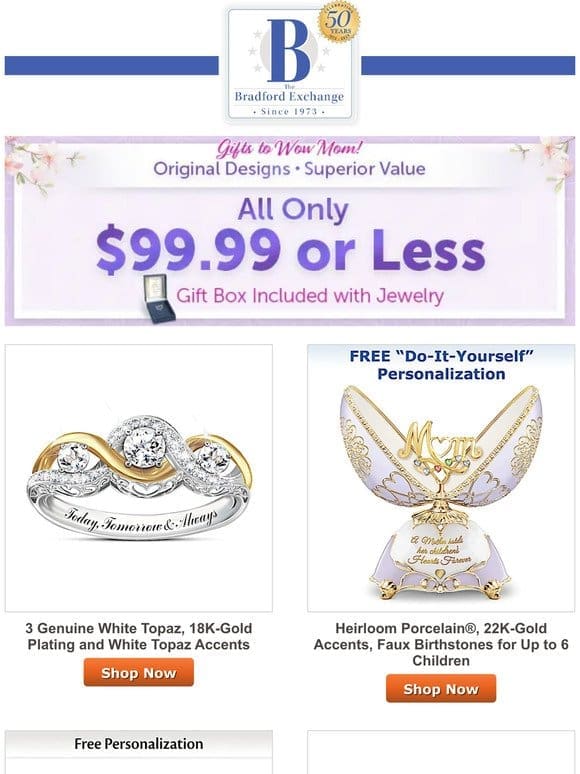 Gifts to Wow Mom – $99.99 or Less