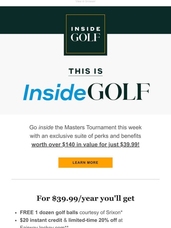 Go INSIDE the Masters with InsideGOLF!