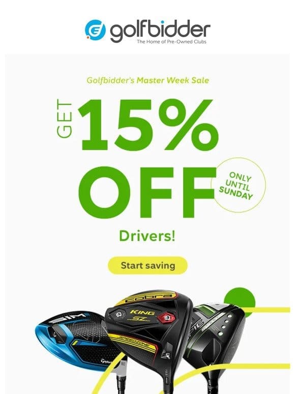 Golfbidder’s Master Week Sale is here