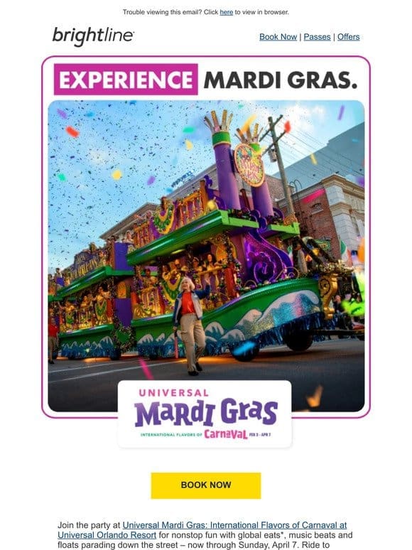 Groups 4+ save 25% on your ride to Mardi Gras.