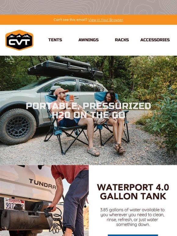 H20 on the go， shop WaterPORT on CVT!
