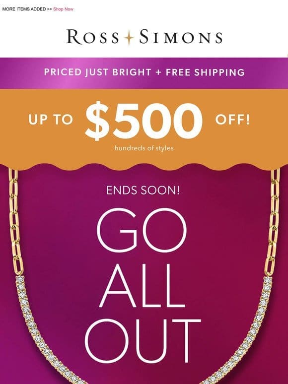 Have you shopped our UP TO $500 OFF Event yet? Now’s the time!
