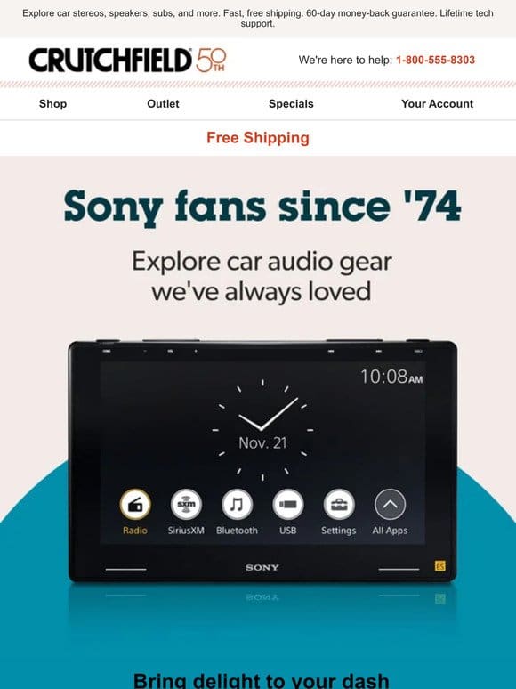 Hey， Sony fans! Car audio gear is here.