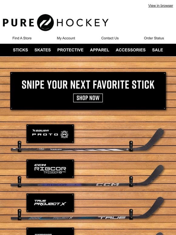 Hey， Time For A New Twig? Snipe Your New Favorite Stick At Pure Hockey!
