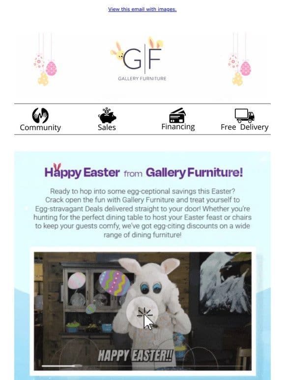 Hoppy Easter!   Egg-ceptional Deals Inside!