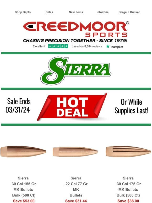 Hot Deals Happening Now On Sierra Bullets