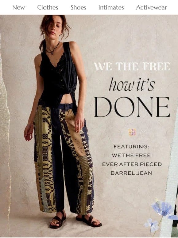 How about PRINTED barrel jeans?