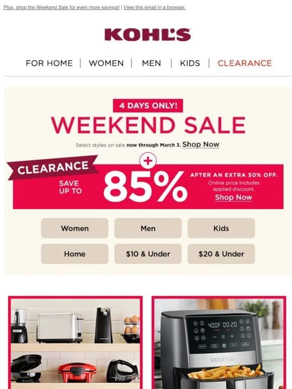 INCOMING! Up to 85% off clearance is headed your way …