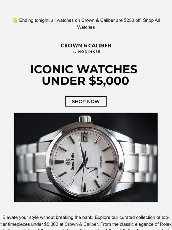 Iconic Watches Under $5，000