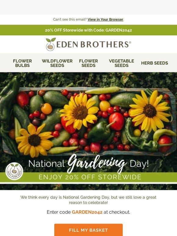 It’s National Gardening Day—20% OFF
