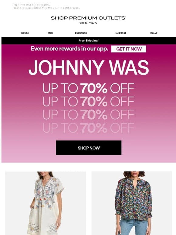 Johnny Was: Up to 70% Off