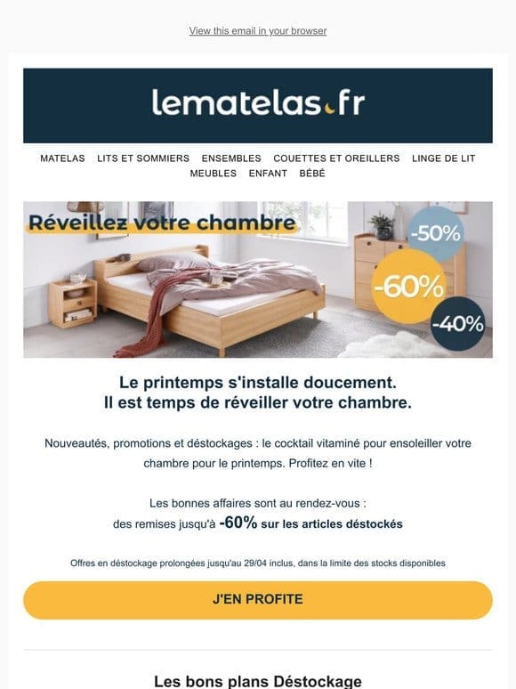 Jusqu’à -60% ! Réveillez votre chambre ☀️