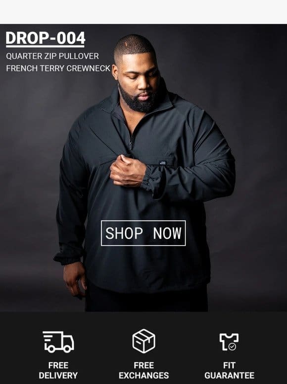 Just Dropped: Quarter Zip Pullover & French Terry Crewneck