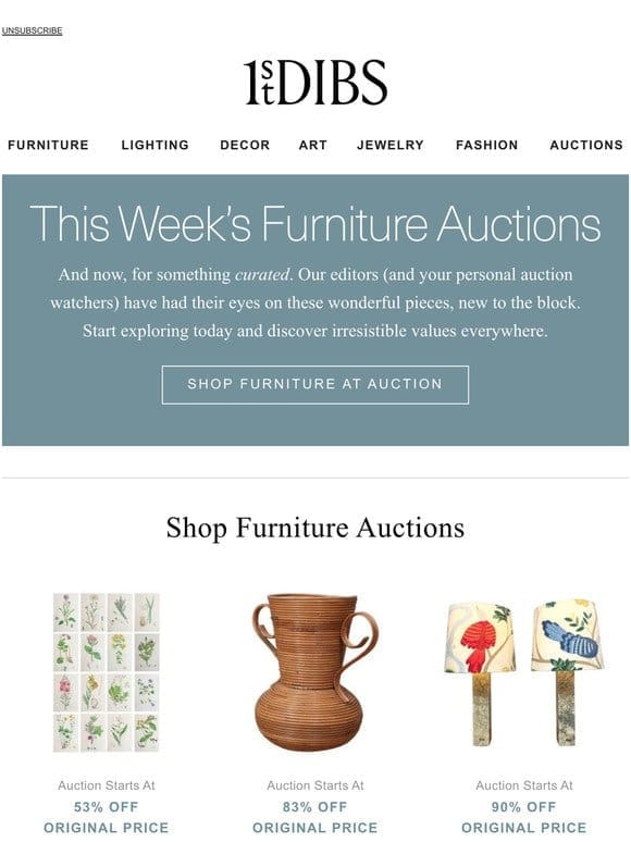 Just in: Our editors’ furniture auction must-haves