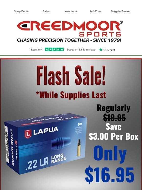 Lapua Long Range Flash Sale And More!