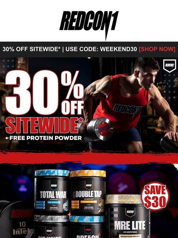 [Last Chance]  Free MRE Lite Protein Powder + 30% OFF Sitewide*