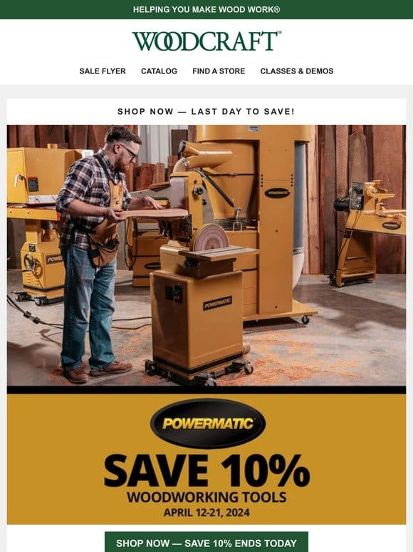 Last Day — Save 10% on Powermatic