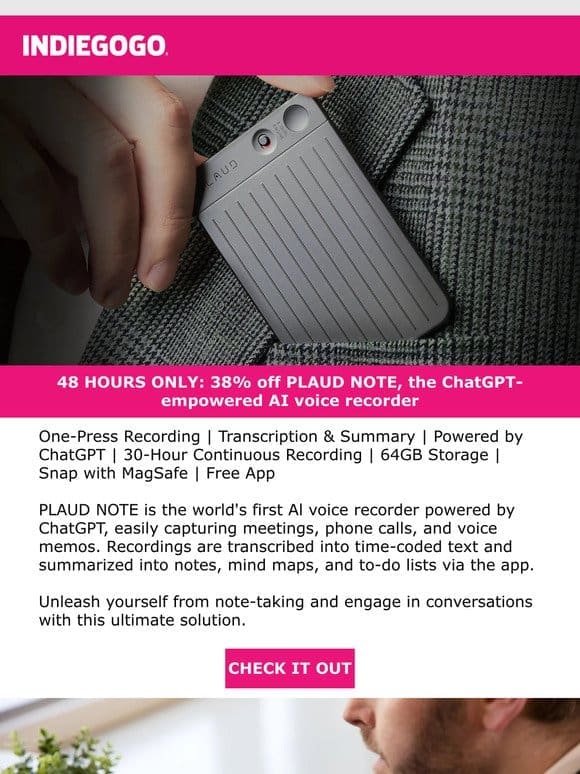 Live NOW on Drops: Flash deal on PLAUD NOTE， the ChatGPT-empowered AI voice recorder