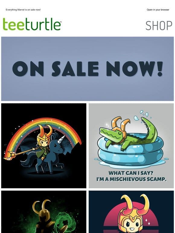 Loki t-shirts starting at $10