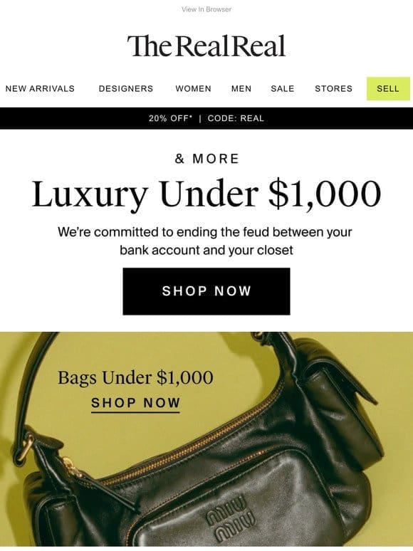 Luxury under $1，000