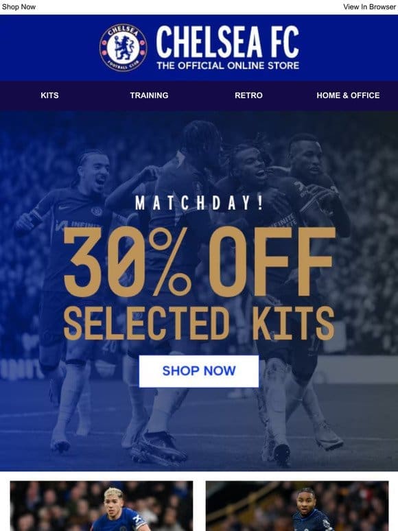 MATCHDAY! Get 30% Off Selected Kits