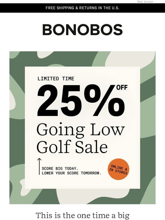 Major Golf Sale: 25% Off， Limited Time Only