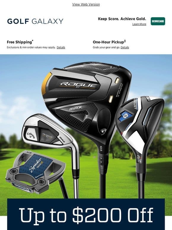 Major savings: up to $200 off select clubs