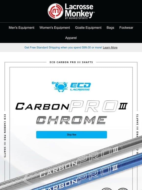 ? Make Your Mark: Limited Edition Chrome Shafts by ECD Lacrosse Carbon Pro 3.0 Available Now! ??