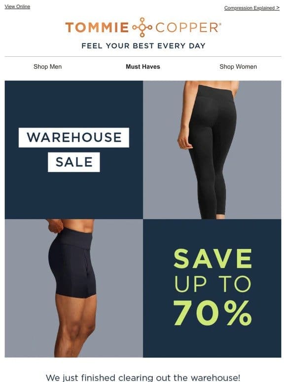 Mega Warehouse Sale | Take Up to 70% off Already Low Prices!