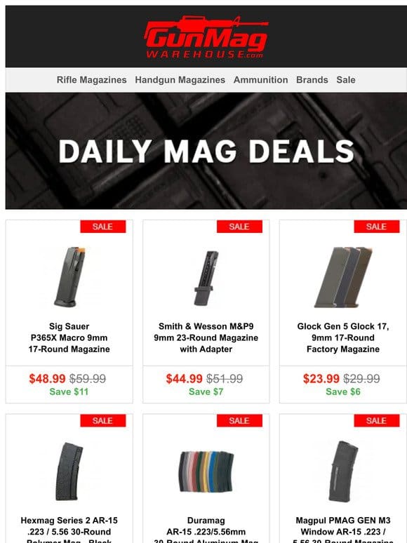 Monday Mag Deals | Sig Sauer P365X Macro 17 Rd Mag for $49