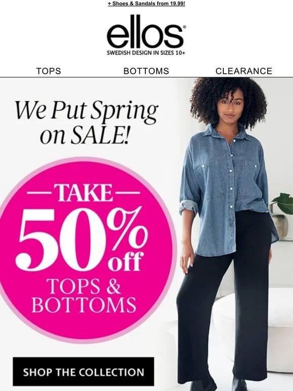 Monday Magic: 50% OFF Tops & Bottoms