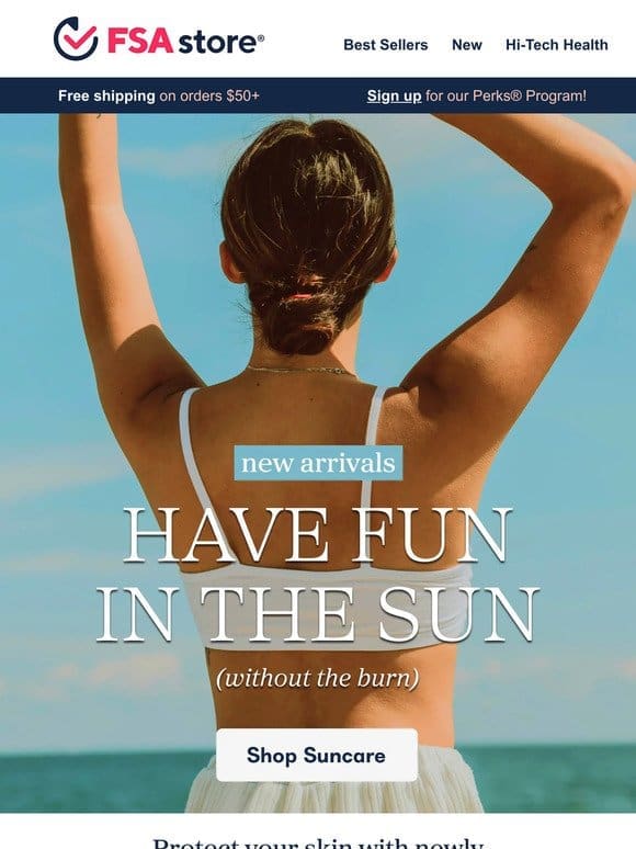 NEW in FSA eligible sun care