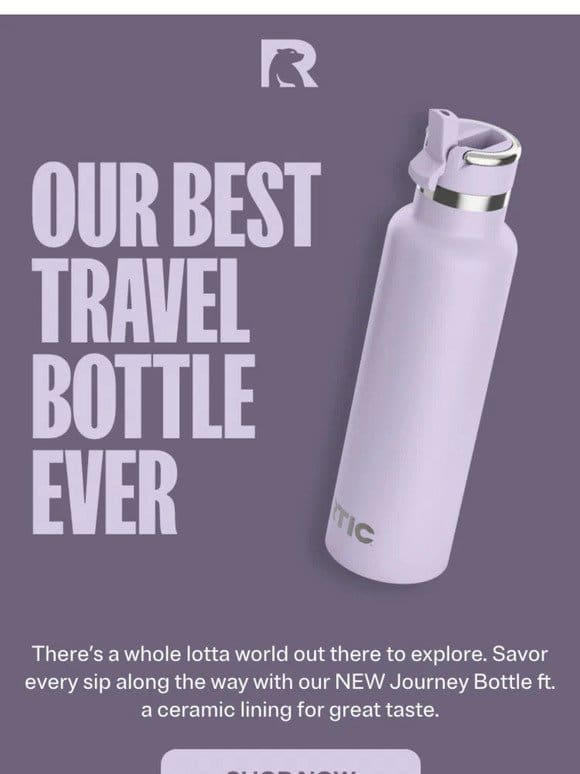 NEW， Ceramic-Lined Journey Bottles