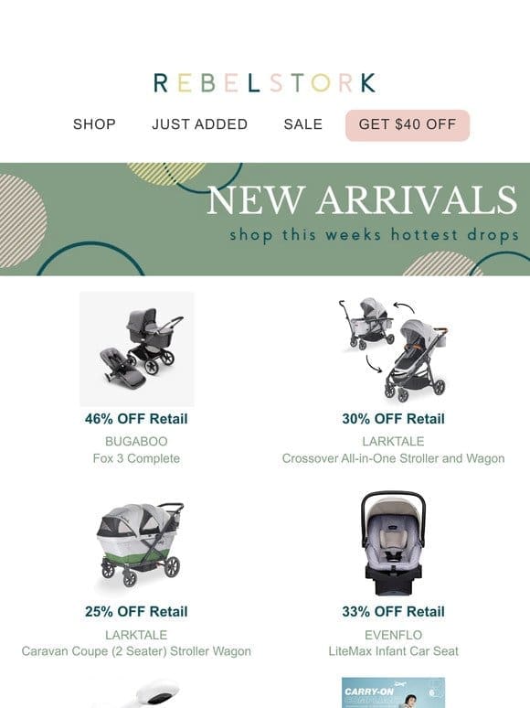 New Drops – Strollers， Wagons， & Car Seats