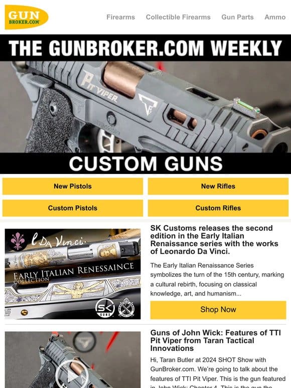 New SK Customs Da Vinci 1911， TTI Pit Viper， Sand Viper， Canik TTI Combat & More!