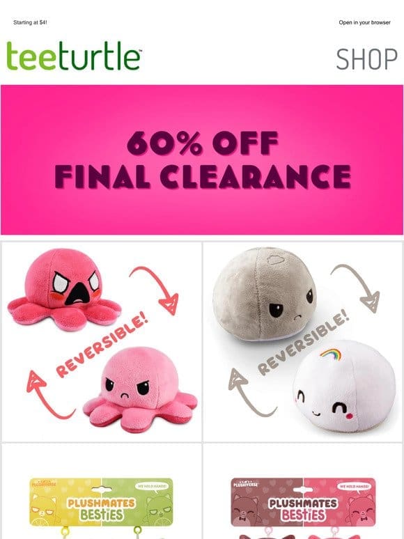 New plushies added to Final Clearance