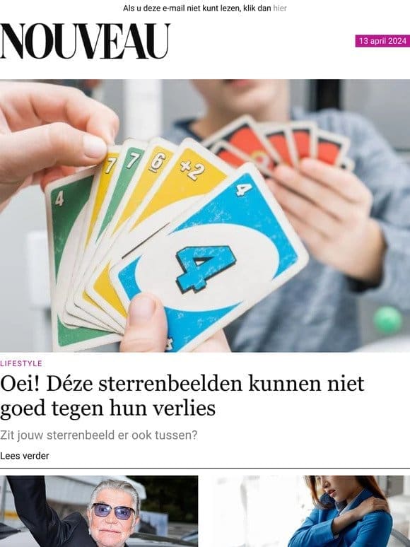 Nouveau | Oei! Déze sterrenbeelden kunnen niet goed tegen hun verlies