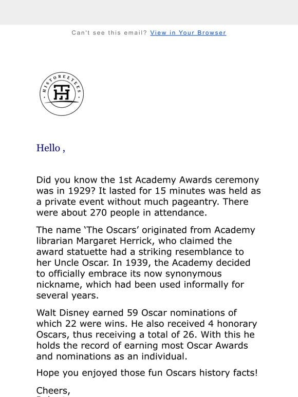 Oscars History