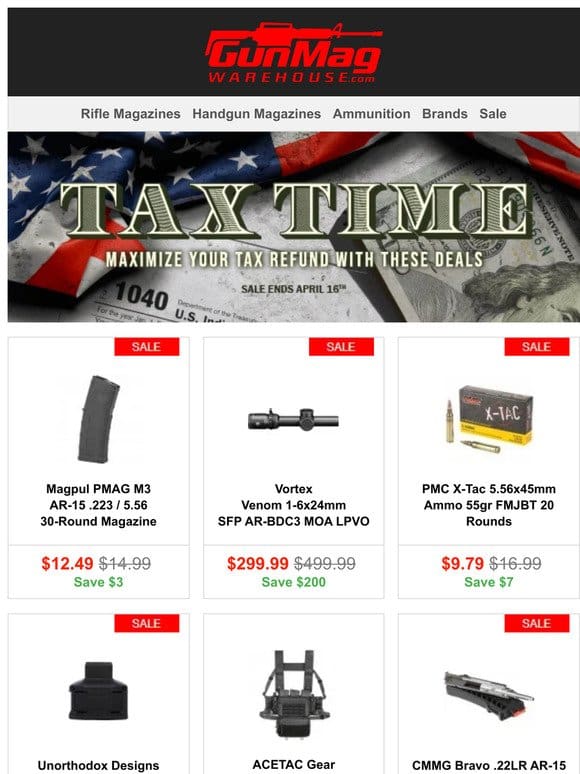 Our Tax Time Sale Is LIVE! | Magpul PMAG Gen M3 AR-15 30rd Mag for $12.49